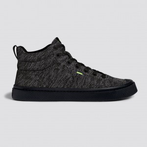 Cariuma High Top Bamboo Weave Knit Vegan IBI HIGH Herren Schwarz | 795-XOFZDY