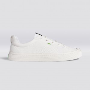 Cariuma Low Top Bamboo Weave Knit IBI Damen Off-White | 714-VUIBEJ