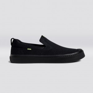 Cariuma Low Top Bamboo Weave Knit IBI Slip-On Herren Schwarz | 170-HETYGW