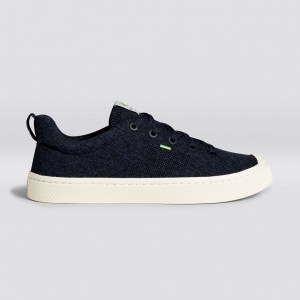 Cariuma Low Top Bamboo Weave Knit Vegan IBI Herren Navy | 507-ZIXOHK