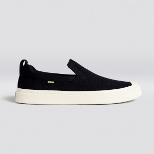 Cariuma Low Top Bamboo Weave Knit Vegan IBI Slip-On Damen Schwarz | 287-PYSBEL