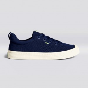 Cariuma Low Top Bamboo Weave Knit Vegan IBI Herren Navy | 683-JPMIYG