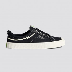 Cariuma Low Top Canvas Vegan OCA LOW Damen Schwarz | 426-OLRIXC