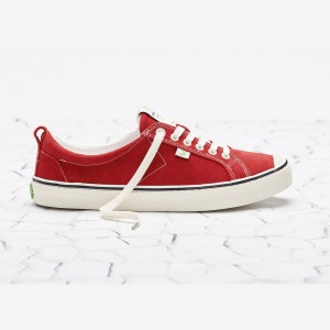 Cariuma Low Top Suede OCA LOW Damen Streifen Rot | 502-WERTZF