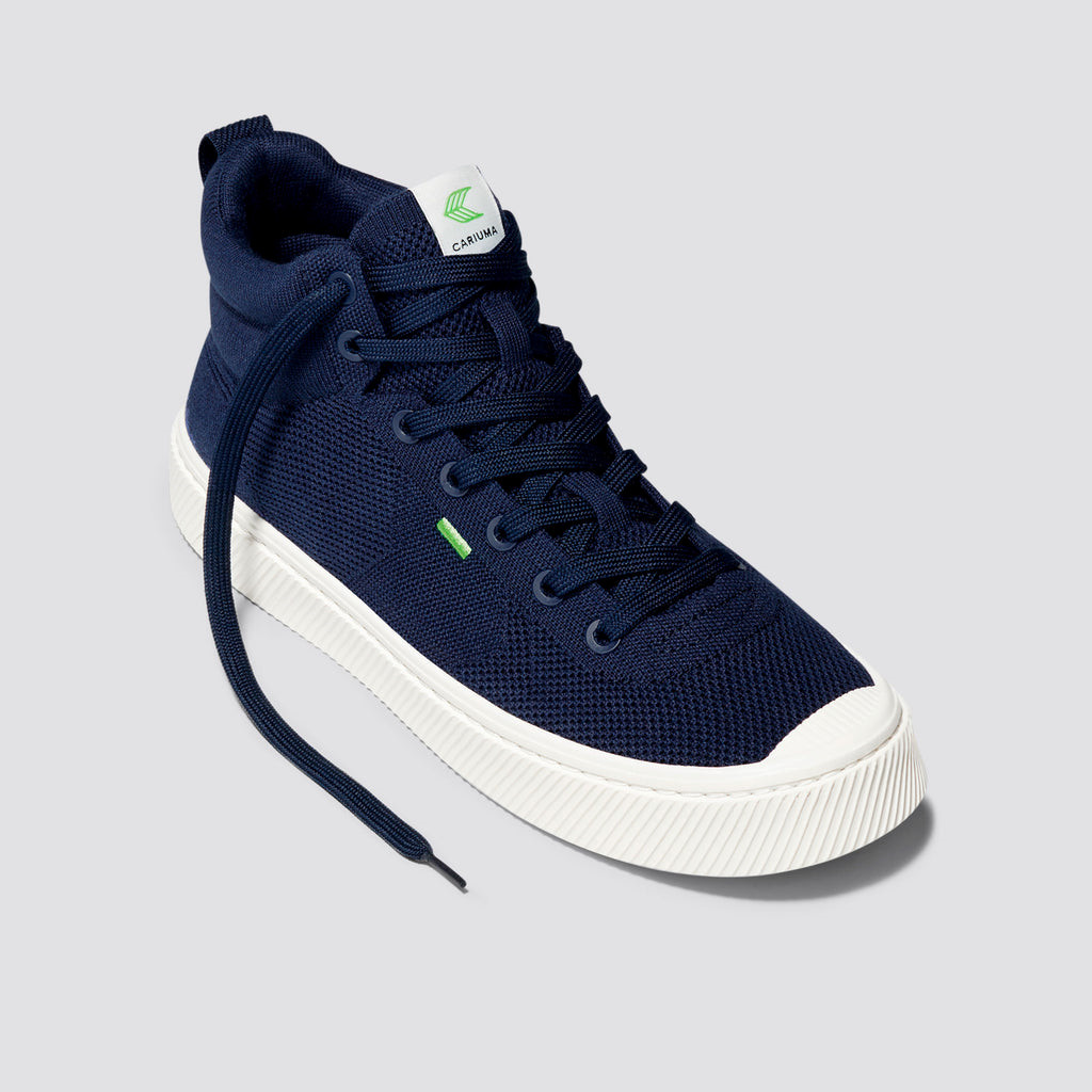 Cariuma High Top Bamboo Weave Knit Vegan IBI HIGH Damen Navy | 902-LAHETV