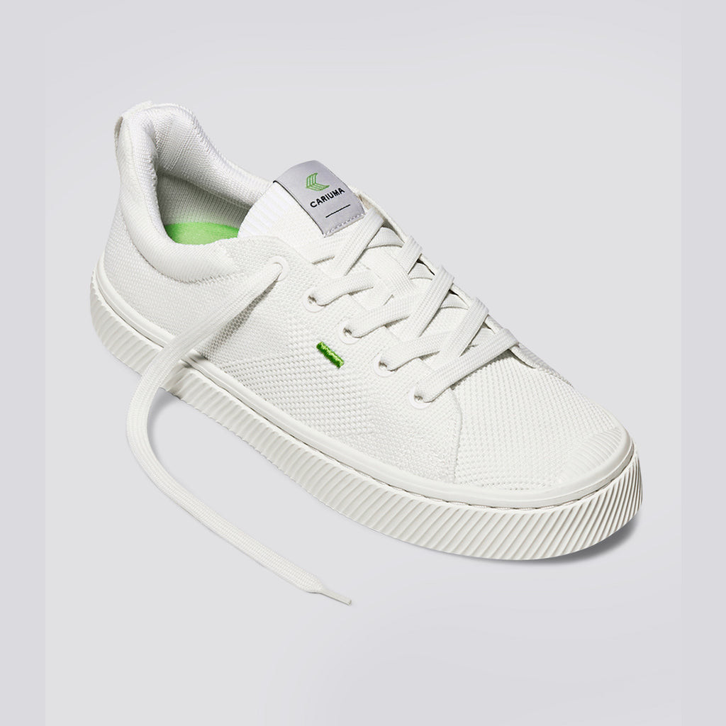 Cariuma Low Top Bamboo Weave Knit IBI Damen Off-White | 714-VUIBEJ