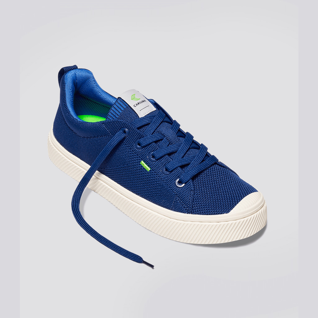 Cariuma Low Top Bamboo Weave Knit IBI Damen Blau | 014-JDTVFR