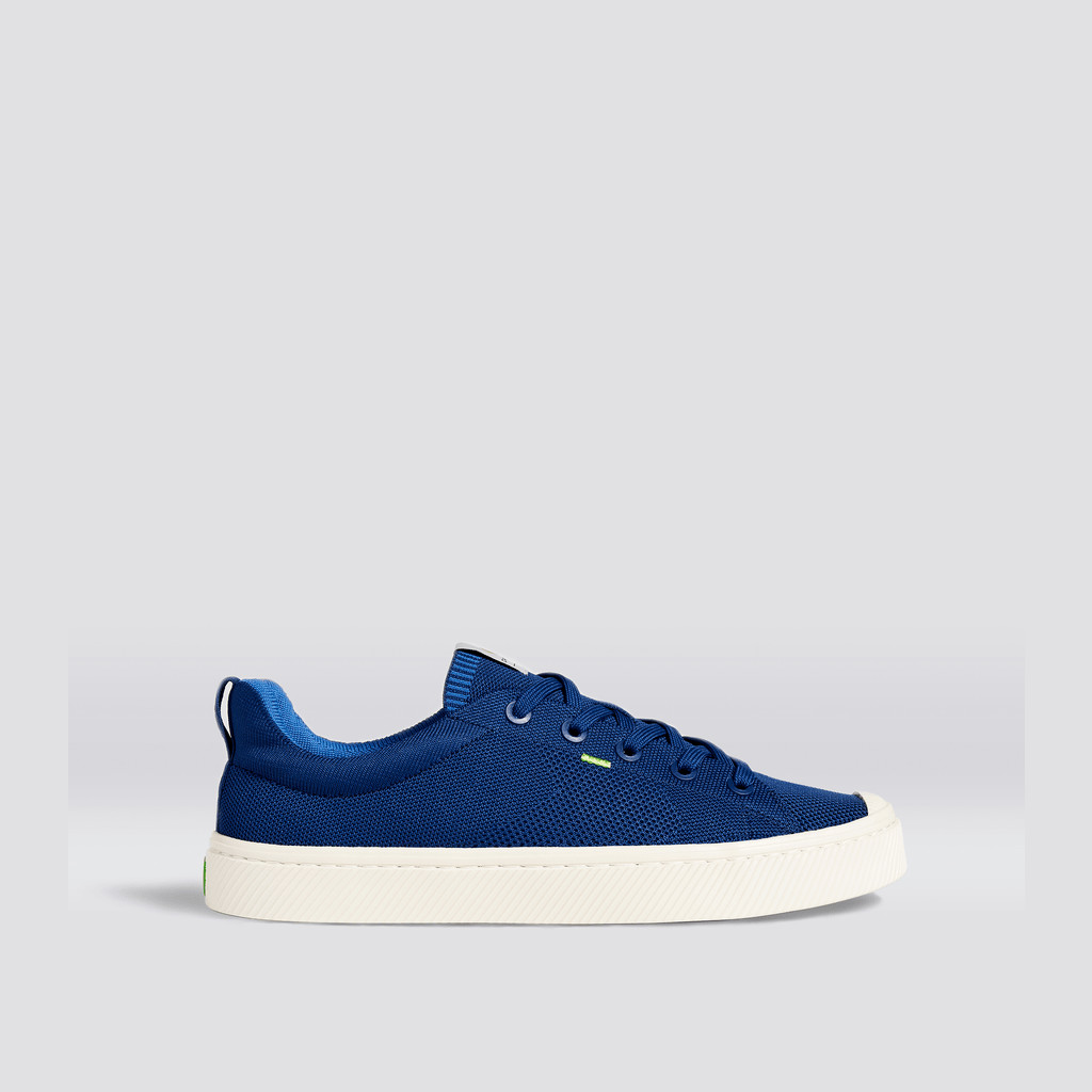 Cariuma Low Top Bamboo Weave Knit IBI Damen Blau | 014-JDTVFR