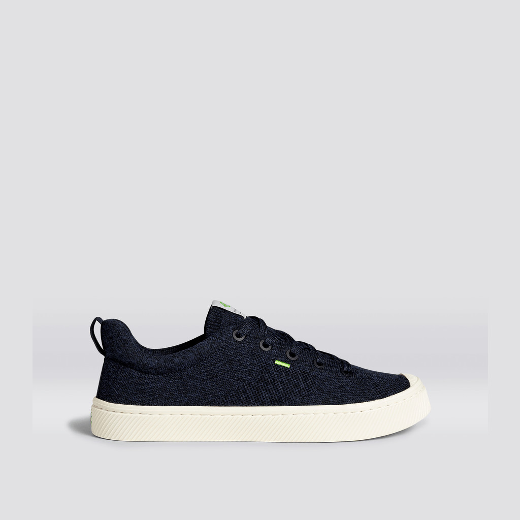 Cariuma Low Top Bamboo Weave Knit Vegan IBI Herren Navy | 507-ZIXOHK