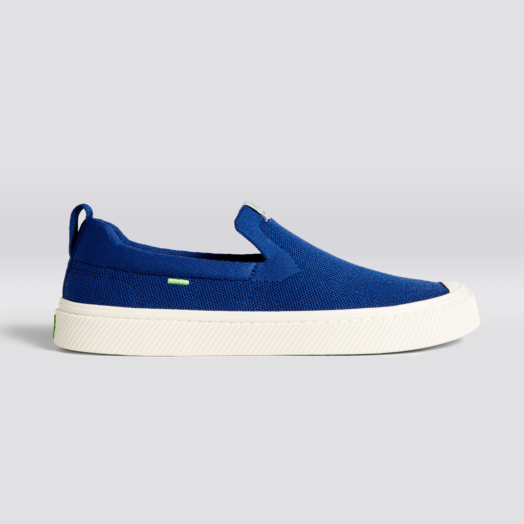 Cariuma Low Top Bamboo Weave Knit Vegan IBI Slip-On Damen Blau | 861-IKCOMH