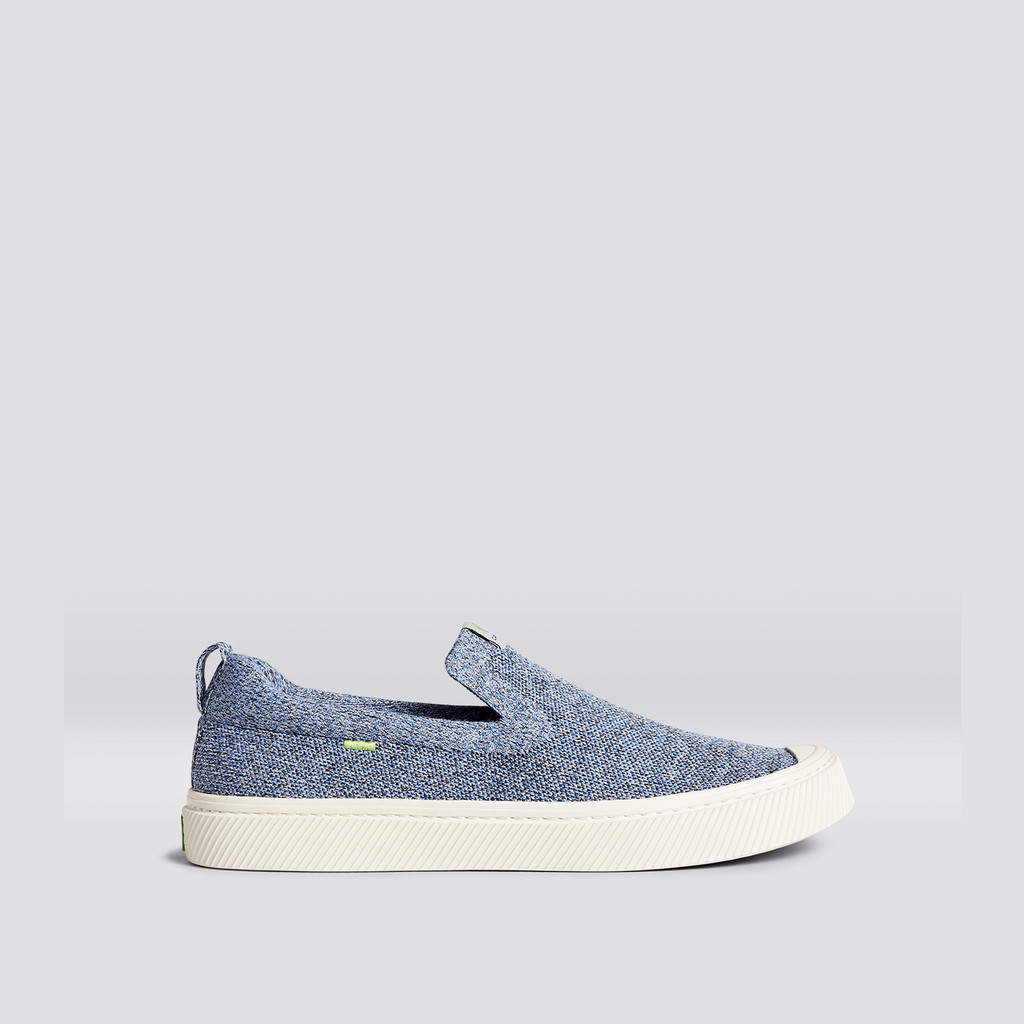 Cariuma Low Top Bamboo Weave Knit Vegan IBI Slip-On Damen Blau | 547-LYSUBX