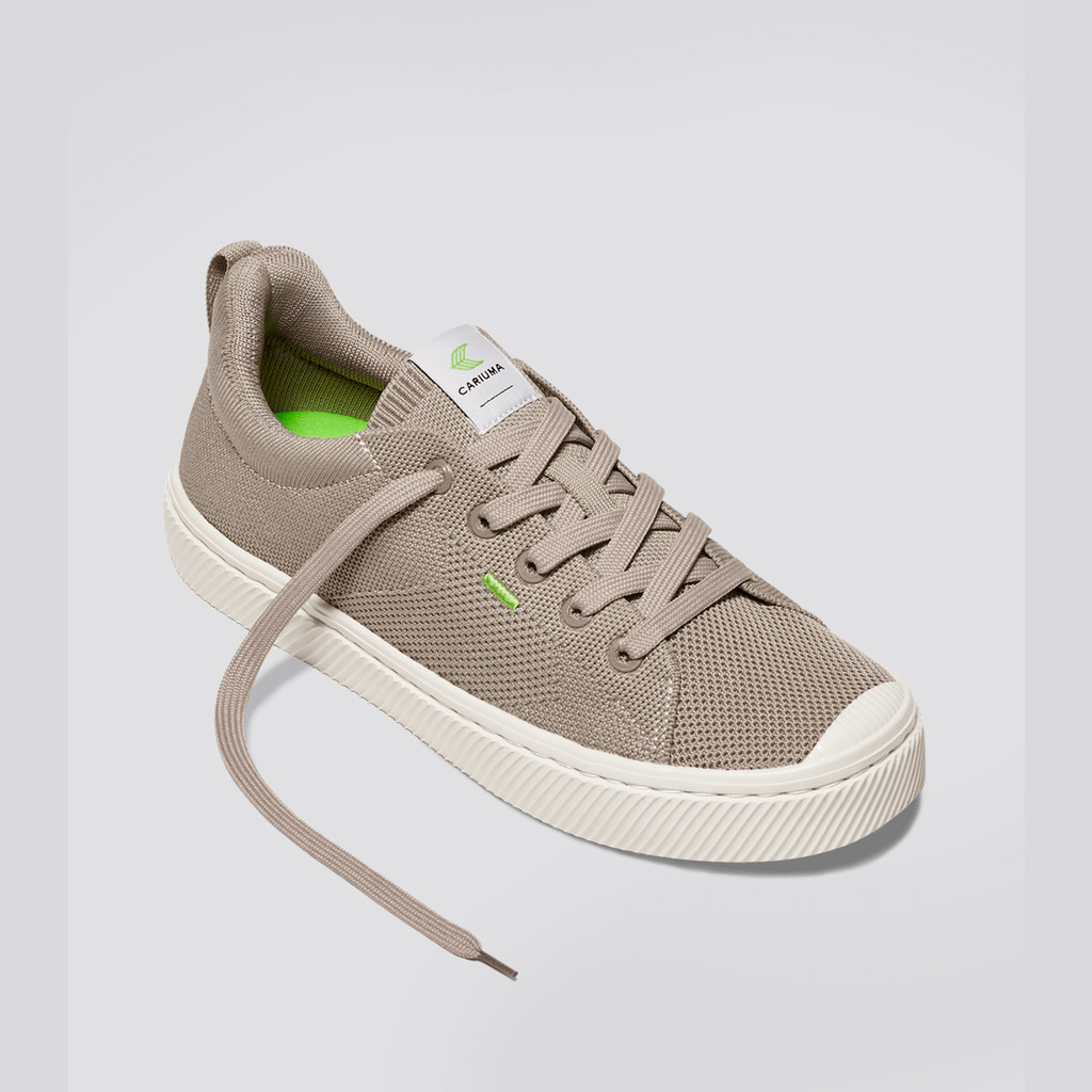 Cariuma Low Top Bamboo Weave Knit Vegan IBI Damen Beige | 546-BVZCWH