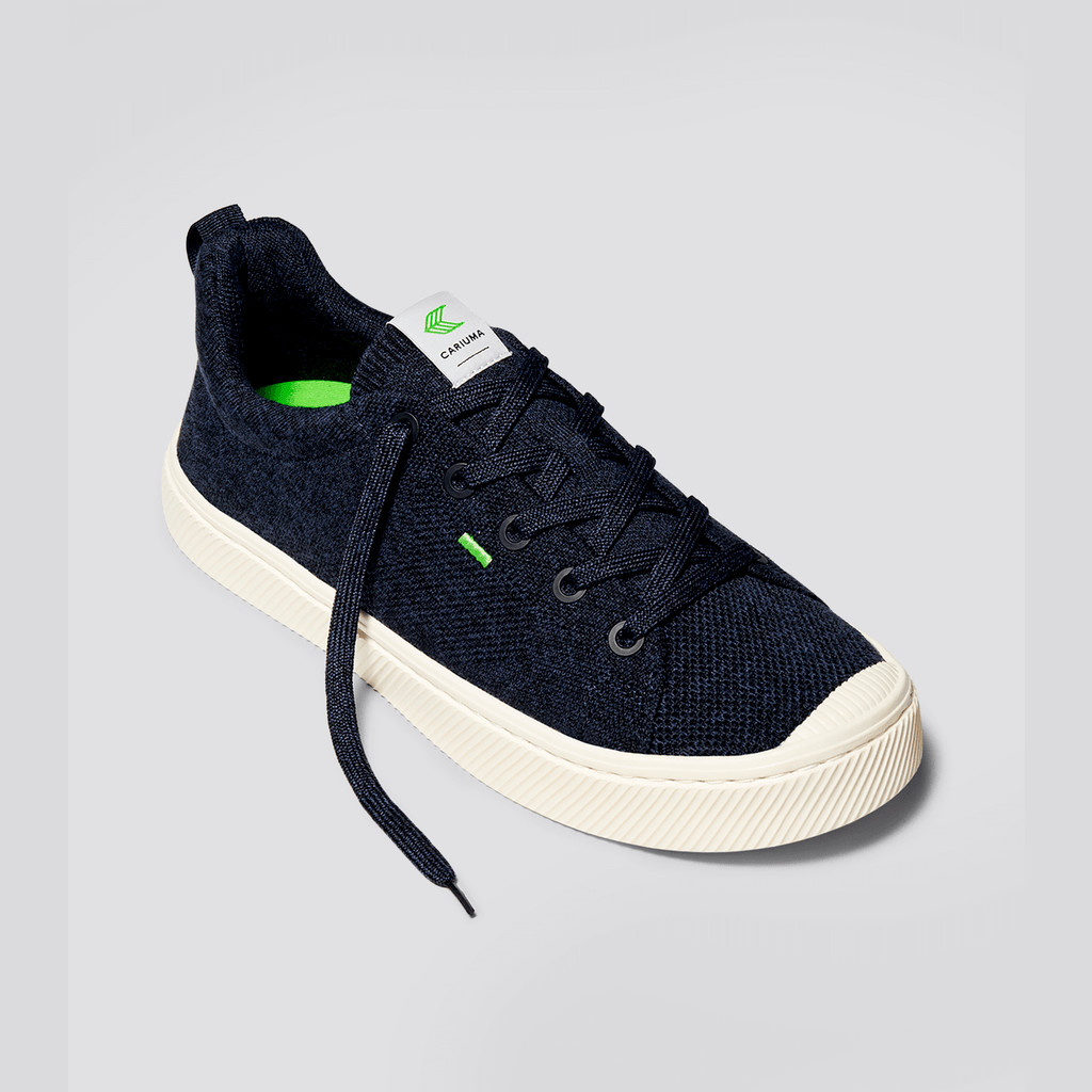 Cariuma Low Top Bamboo Weave Knit Vegan IBI Damen Navy | 320-MJOWNZ