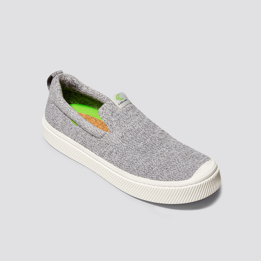 Cariuma Low Top Bamboo Weave Knit Vegan IBI Slip-On Damen Hellgrau | 936-SRQDPW