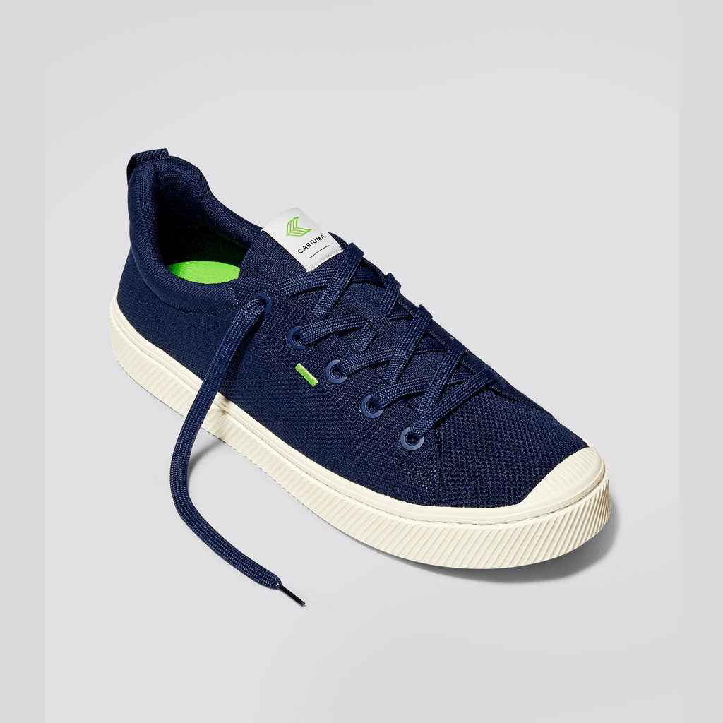 Cariuma Low Top Bamboo Weave Knit Vegan IBI Damen Navy | 917-KMXPYS