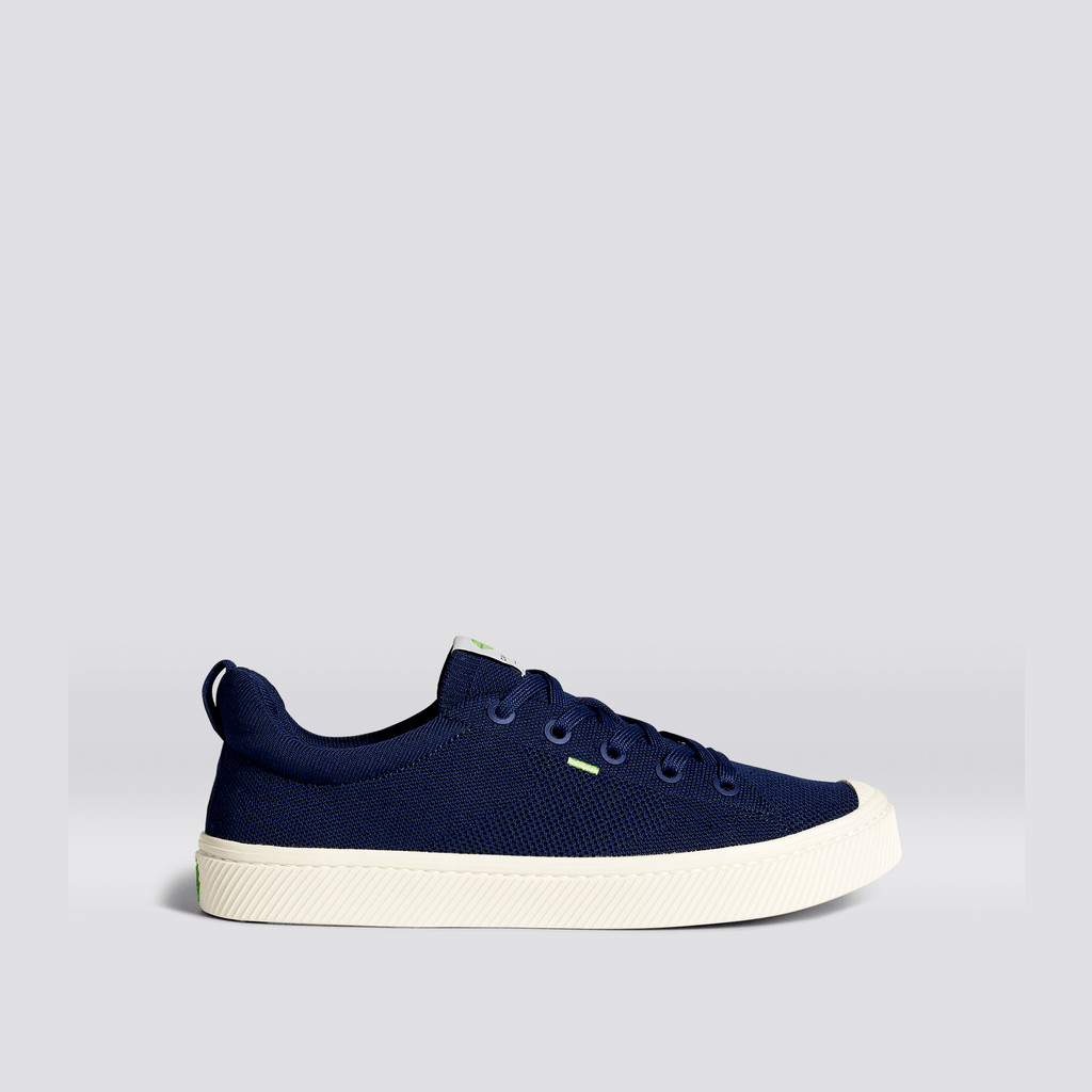 Cariuma Low Top Bamboo Weave Knit Vegan IBI Damen Navy | 917-KMXPYS