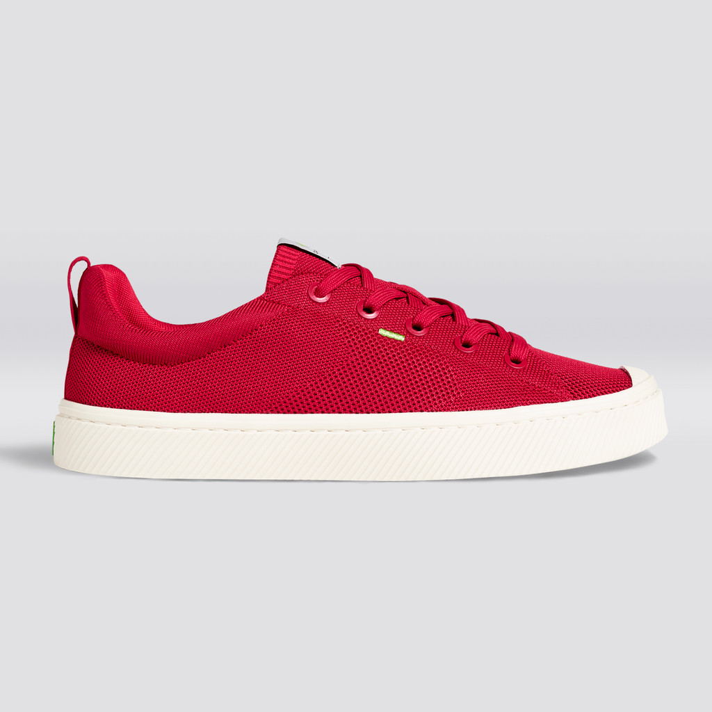 Cariuma Low Top Bamboo Weave Knit Vegan IBI Damen Rot | 218-FJEOKQ