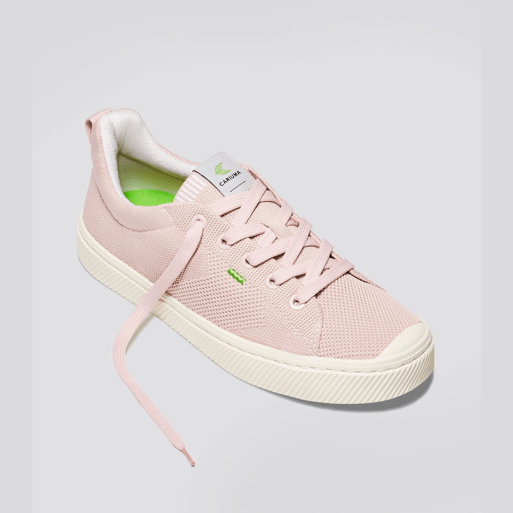 Cariuma Low Top Bamboo Weave Knit Vegan IBI Damen Rosa | 815-FCJEZN 