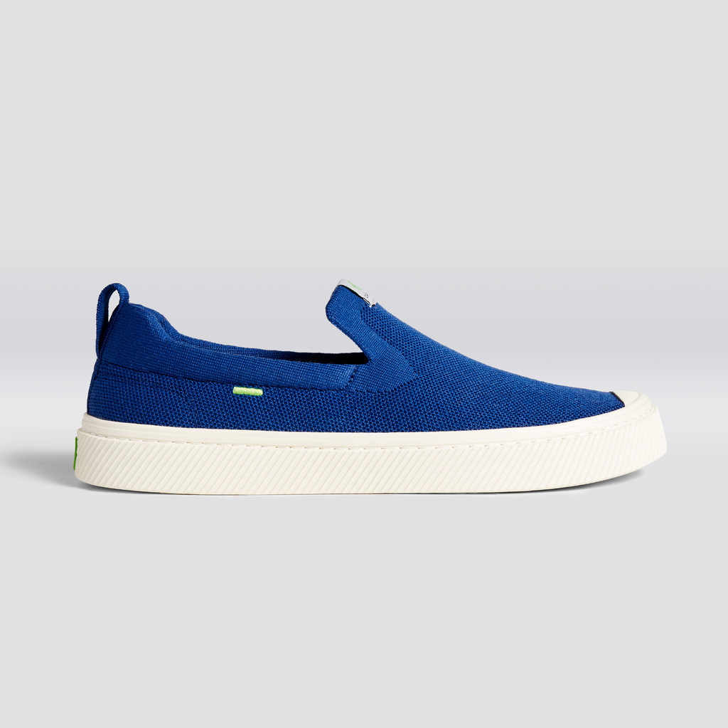 Cariuma Low Top Bamboo Weave Knit Vegan IBI Slip-On Herren Blau | 061-OUETJP