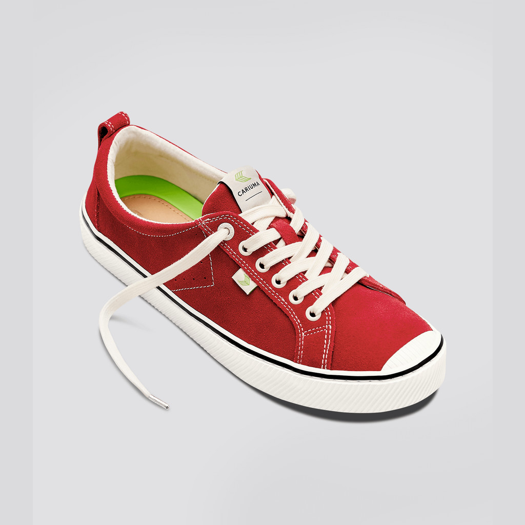 Cariuma Low Top Suede OCA LOW Herren Streifen Rot | 092-WIFVTD