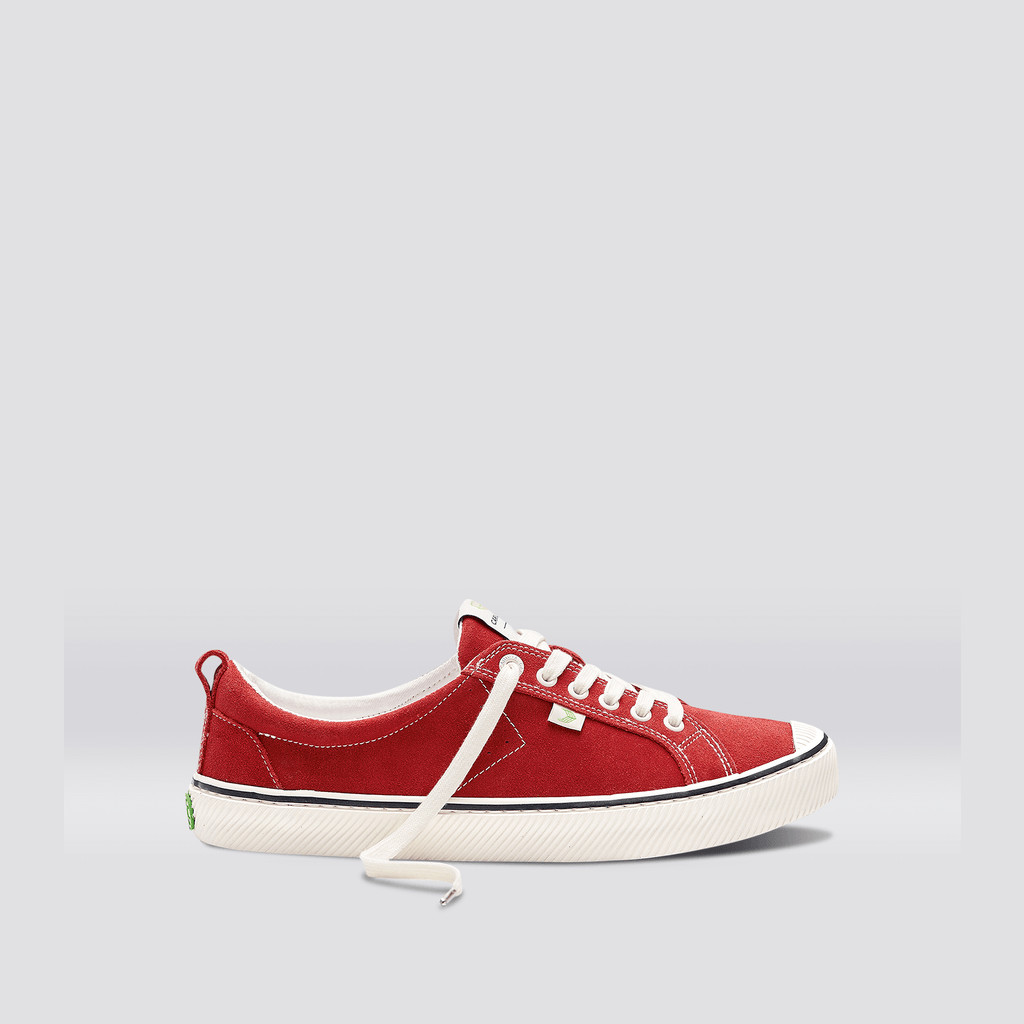 Cariuma Low Top Suede OCA LOW Herren Streifen Rot | 092-WIFVTD